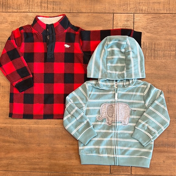 CARTER’S Plaid Pullover and Hooded Full-Zip Jackets - Picture 1 of 12